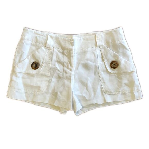 Milly Of New York 100% Linen White 4" Inseam Shorts, Size 8 - Picture 1 of 5